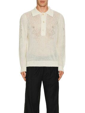 Our Legacy Big Piquet Sweater White Floral Pointille